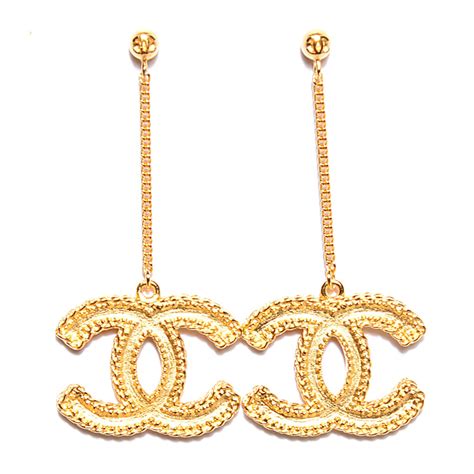 chanel gold earrings 2015|chanel inspired gold earrings.